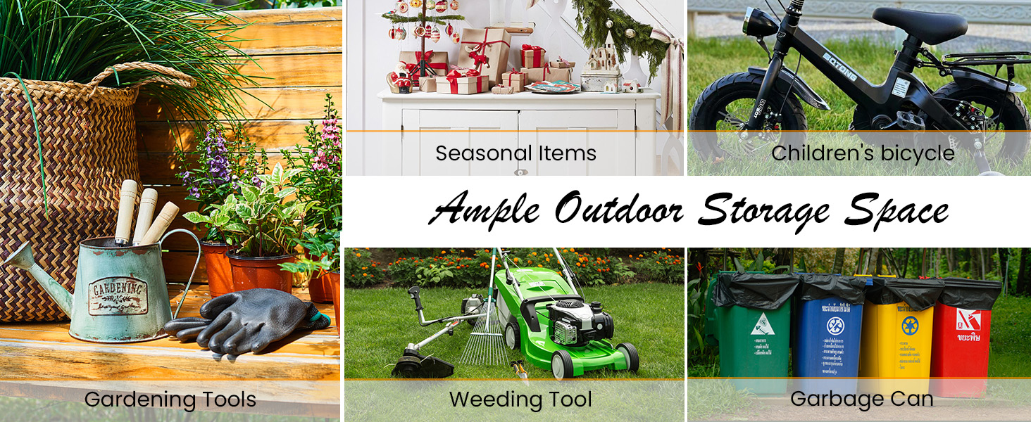 UDPATIO Outdoor Storage 35 Cu Ft, Resin Horizontal