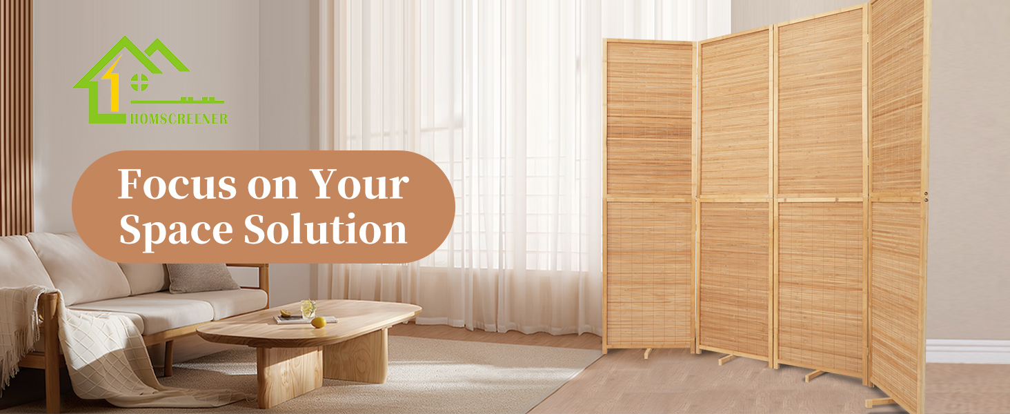 Freestanding 2-in-1 Multifunction Partition Room Dividers for Room Separation 4 Panel Wall Divider