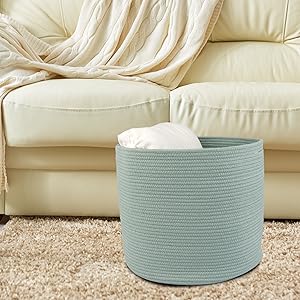 green blanket basket