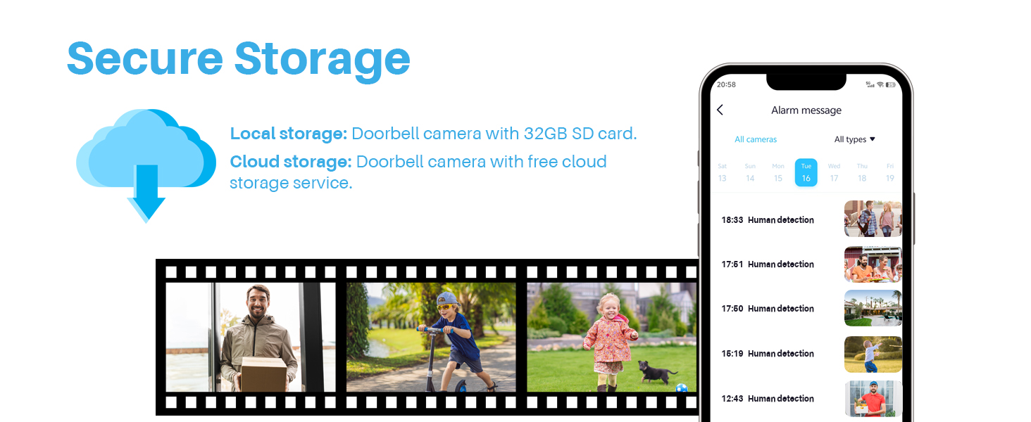 Secure Storage Video Doorbell Camera
