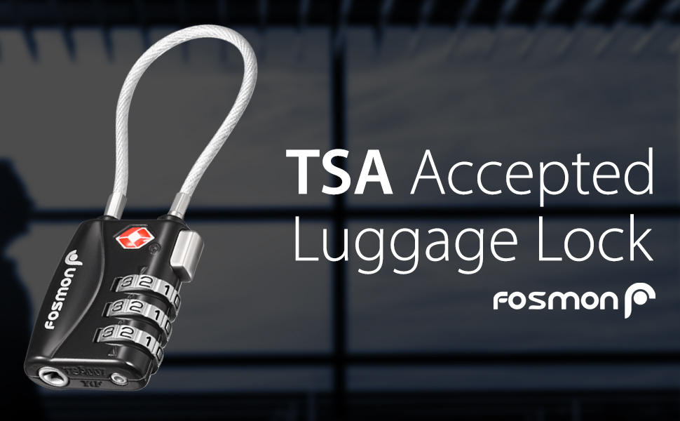 TSA Accepted Luggage Locks, Fosmon (3 Pack) 3 Digit Combination Padlock