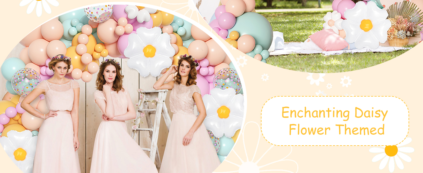 daisy balloon arch
