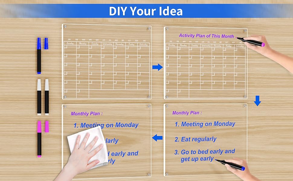 Amazon YeWink Diy Acrylic Magnetic Monthly Calendar For Fridge amazon-yewink-diy-acrylic-magnetic-monthly-calendar-for-fridge