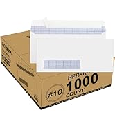 HERKKA No.10 Single Left Window Self-Seal Security Envelopes, #10 Single Left Window Bussiness wi...