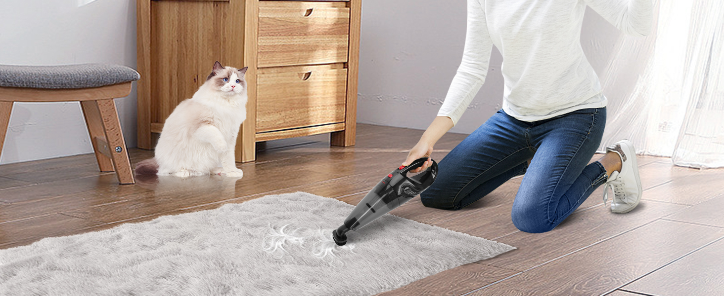 UXWEN Handheld Vacuum Cleaner, Car Hoovers Cordless Powerful 8000Pa, Mini Portable Rechargeable