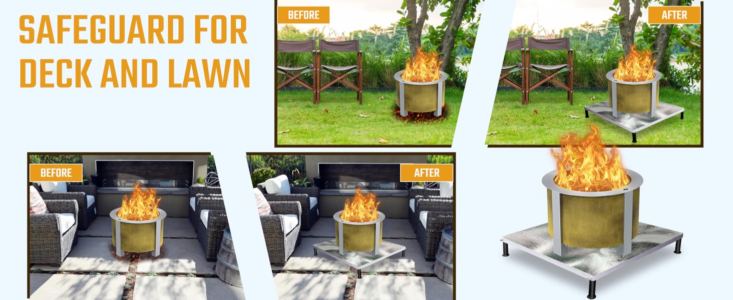 FIREPIT HEAT SHIELD fire pit base fire pit grass protector fire pit stand deck heat protector