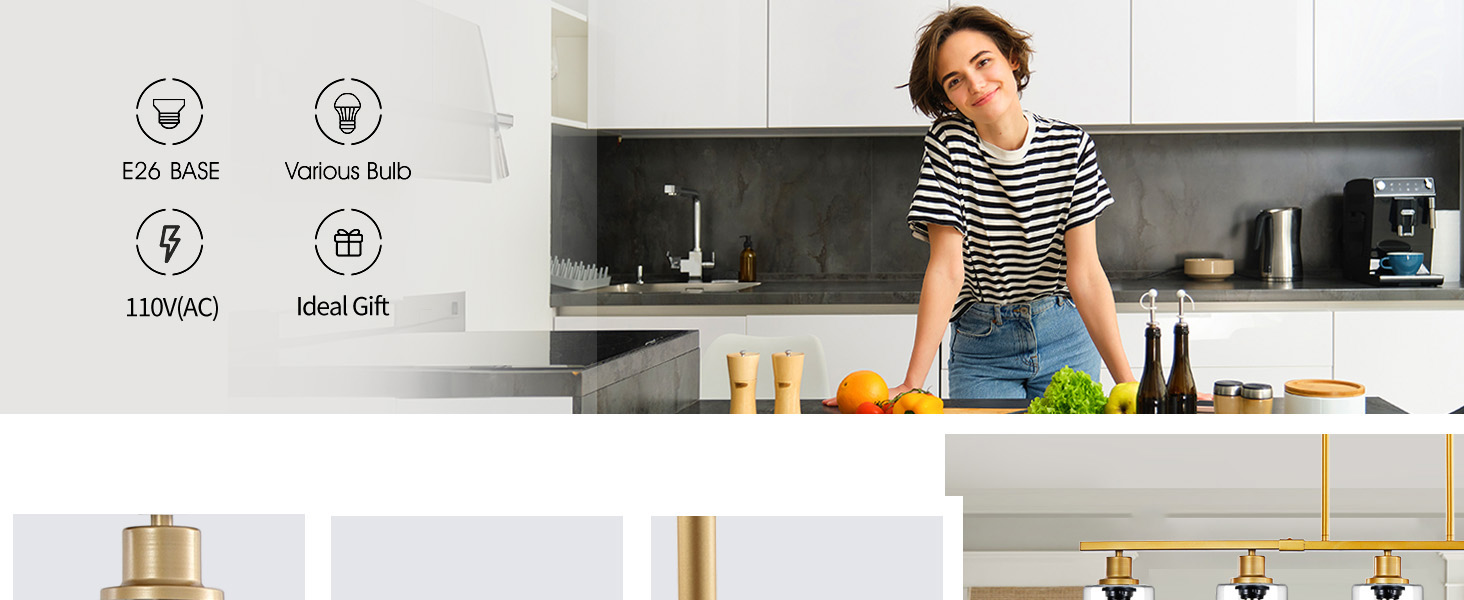 Dining Room Gold Chandelier Over Table