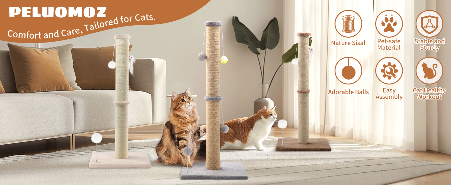 Peluomoz 36 inch tall cat scraching post