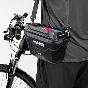 Bike Handlebar Bag, Waterproof Bicycle Front Storage Bag, Bike Phone Holder Accessories, Transparent Pouch Touch Screen With Removable Shoulder Strap For Dirt Bikes, Road Bikes, Mountain Bikes Black 8.6in*4.9in