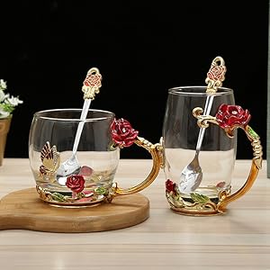 Glass Flower Tea Cup