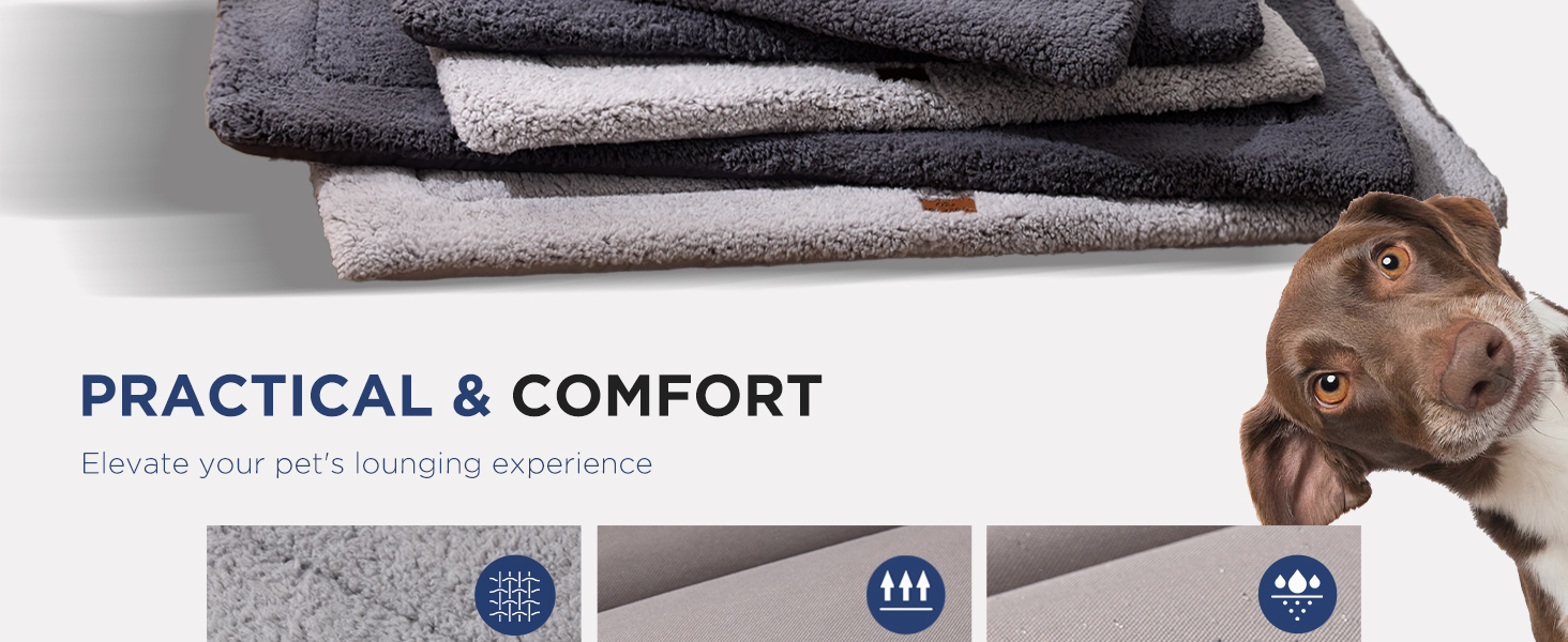 Joydeco dog bed mat for crate kennel washable machine