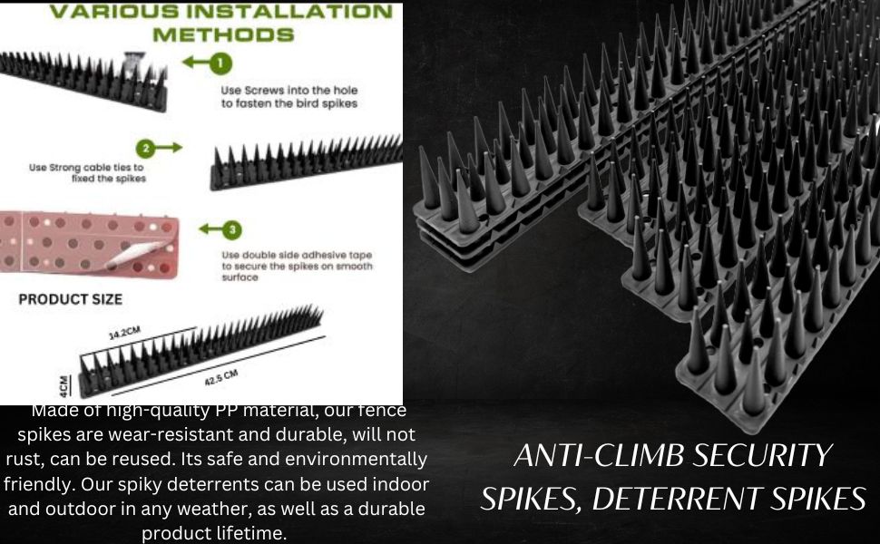Wall & Fence Spikes Security Spikes, Stop Climbing Over Walls and Fences, Ideal for Keeping