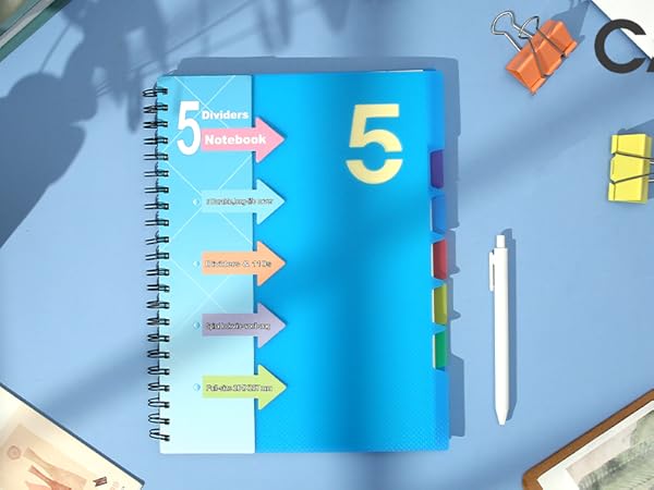 Amazon.com : CAGIE 5 Subject Notebook 8.5 x 11，A4 Spiral