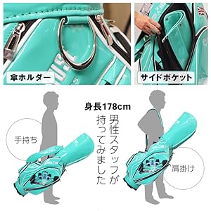 レイトンハウス　定価7.59万　ゴルフ キャディバッグ 9型 防水仕様　エナメル レイトンハウス 定価7.59万 ゴルフ キャディバッグ 9型 防水仕様