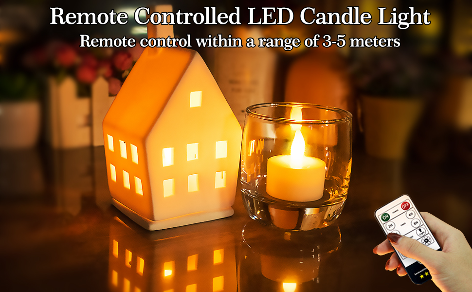 HL Rechargeable Tea Lights Flameless Candles with Remote,Flickering LED