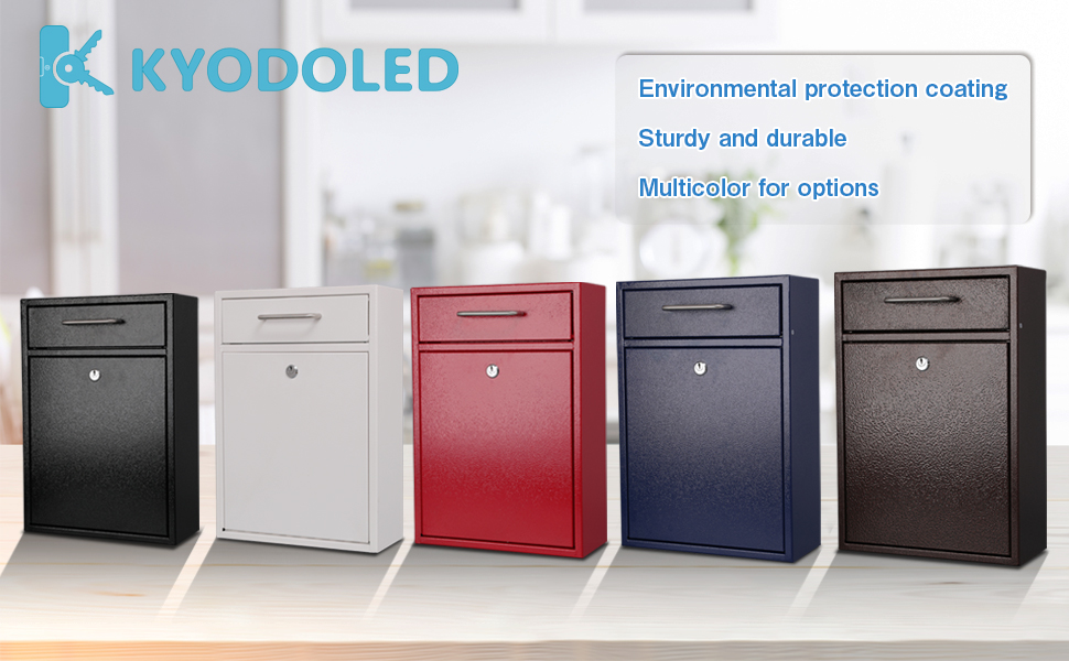 KYODOLED Steel Combination Lock Mail Boxes Outdoor,Locking Wall Mount