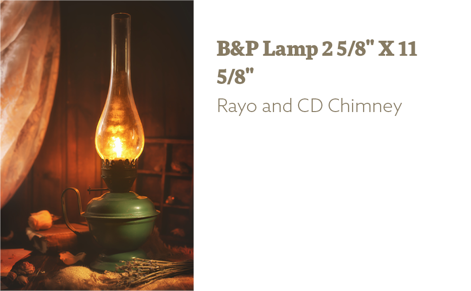 B&P Lamp® 2 5/8 Inch by 11 5/8 Inch Rayo and Central Draft Style Lamp