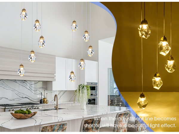 キチラー（USA）ダイヤモンドミラー 78189 KOKAiZeeKi Dimmable Brass Gold Crystal Pendant Light