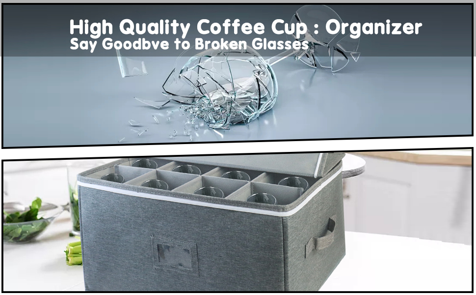 Wine Glass Storage Cases, Stemware Storage Chest Boxes with