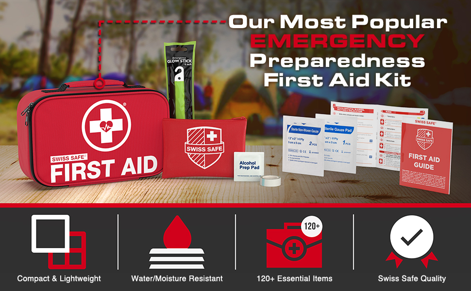 Swiss Safe 2in1 First Aid Kit for Car, Travel & Home