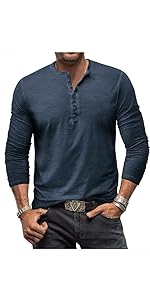 Henley Shirt Herren Langarm