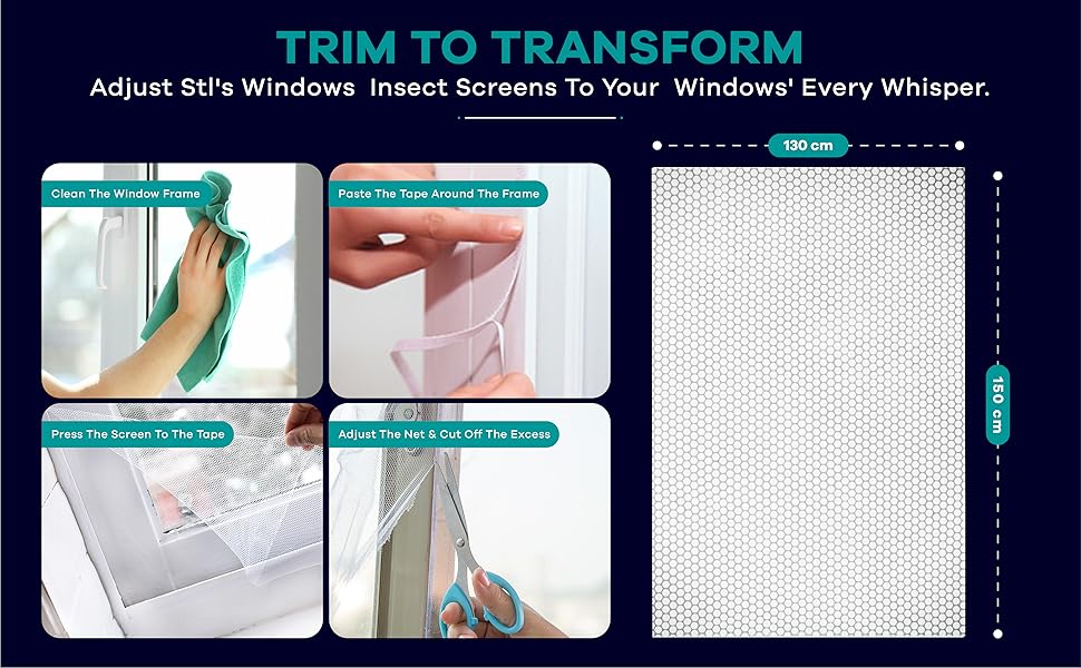 Fly Screens for Windows Window Nets to Keep Bugs Out, allows Fresh Air