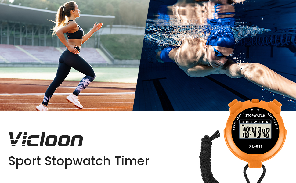 Vicloon Sport Stopwatch Timer, MultiFunction Sport Digital Stopwatch