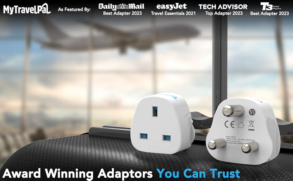UK To South Africa Plug Adapter MyTravelPal® South Africa Travel Adaptor Grounded South