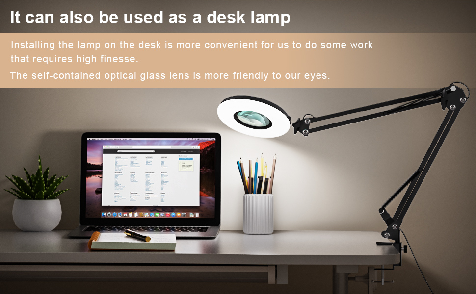 GOSCHE 8X Magnifying Glass with Light and Stand, 5 Color Modes