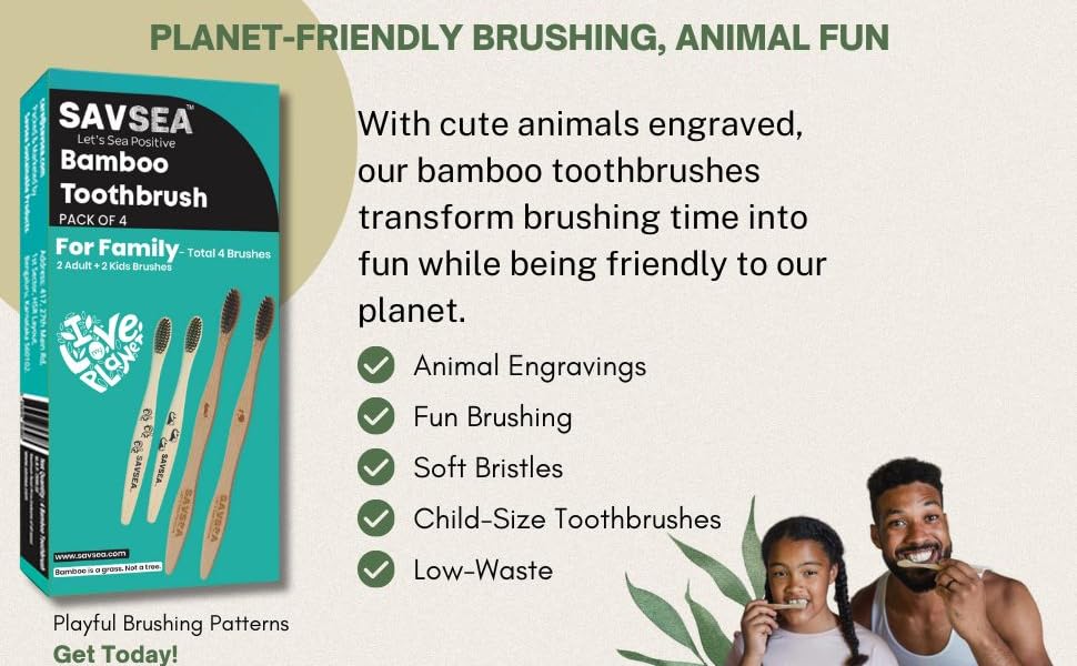 family toothbrush bamboo brush