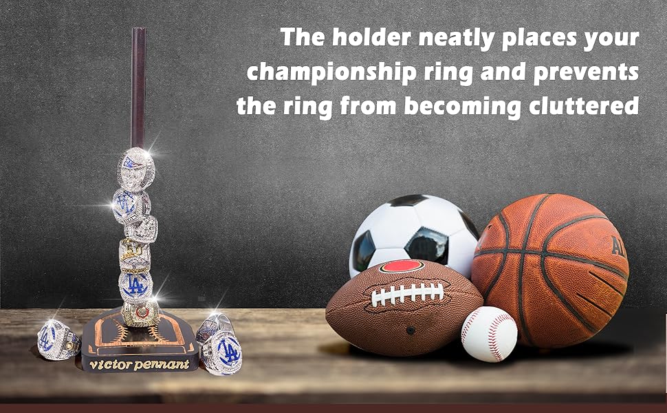 Baseball Ring Holder with Stickers and Tweezers