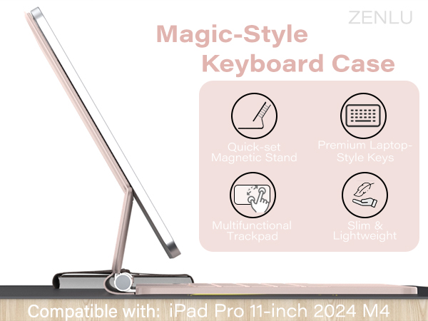 Amazon.com: ZENLU iPad Pro 11 M4 2024 Case with Keyboard