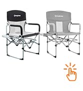 Heavy Duty Camping Directors Chair with Side Table for Outdoor Tailgating Sports Beach T...