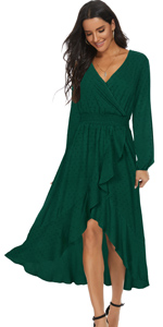 v neck maxi dress