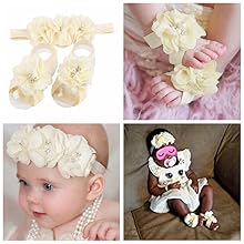 Ivory headband and barefoot sandals