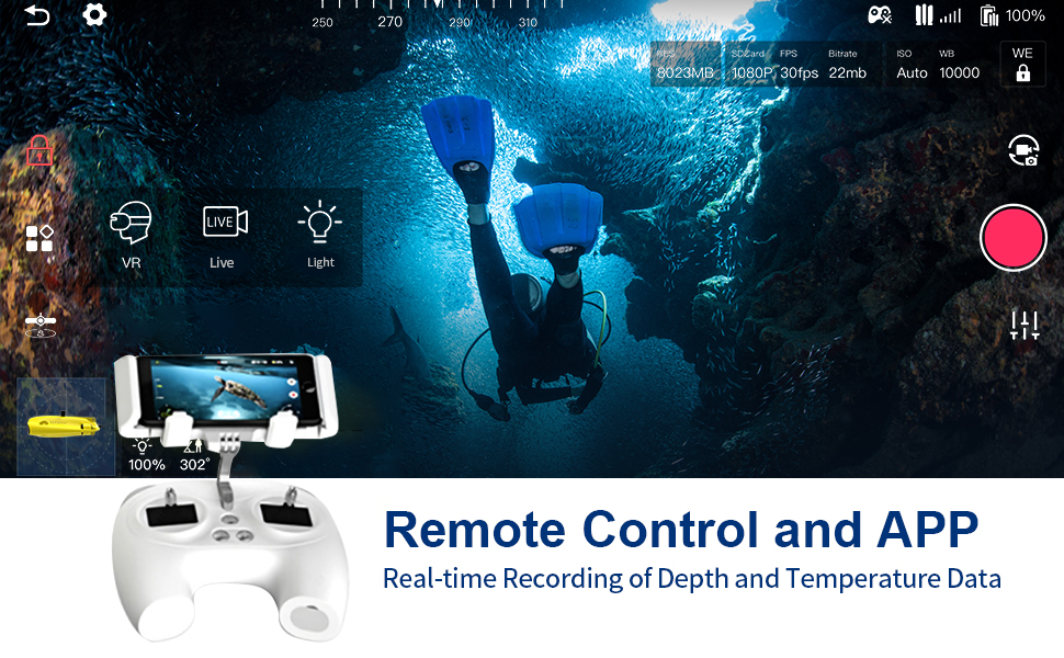 Professional underwater drone 4K HD shooting rescue and salvage