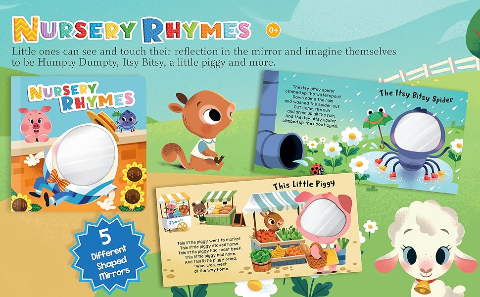 Nursery Rhymes Children's Board Book Mirror Board Book Little Hippo