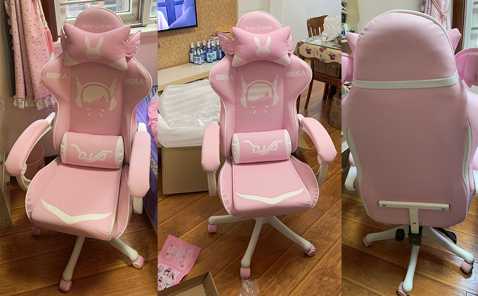 Pink Bunny Gaming Chair Cute Kawaii Gamer Chair for Girl