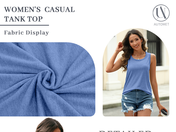 AUTOMET Womens Loose Fit Casual Flowy Tank Tops Square Neck