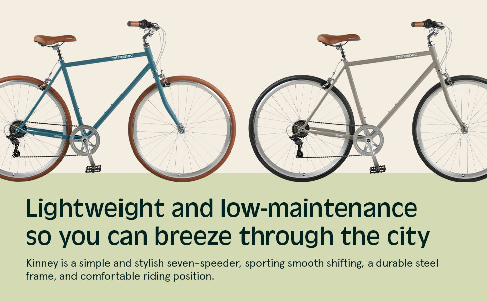 Retrospec Kinney 7-Speed City Bike High-Tensile Steel with
