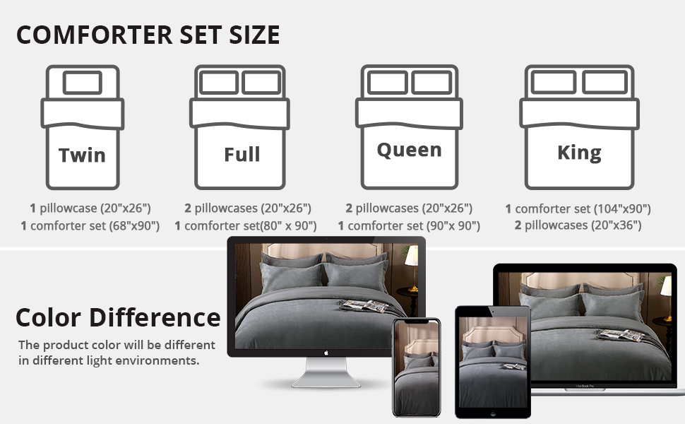 HYMOKEGE Reversible Double Bed Comforter Set 3 Pieces, Luxury Crystal