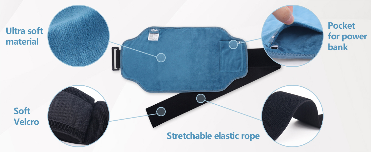 Hilph Heating Pad for Back Pain Relief, USB Portable Heated Back Warmer