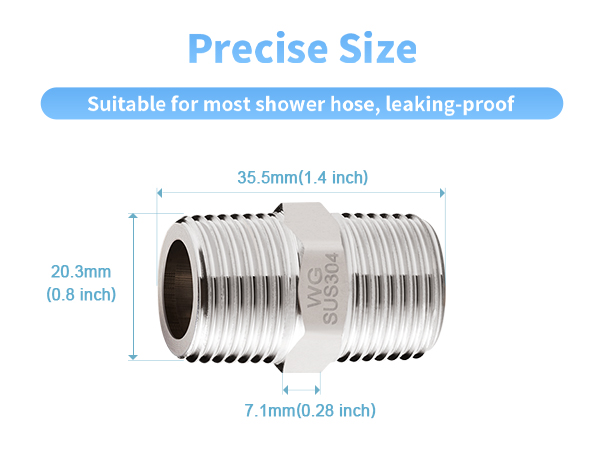 2 Pcs Shower Adapter, Shower Hose Connector, Shower Head Extension