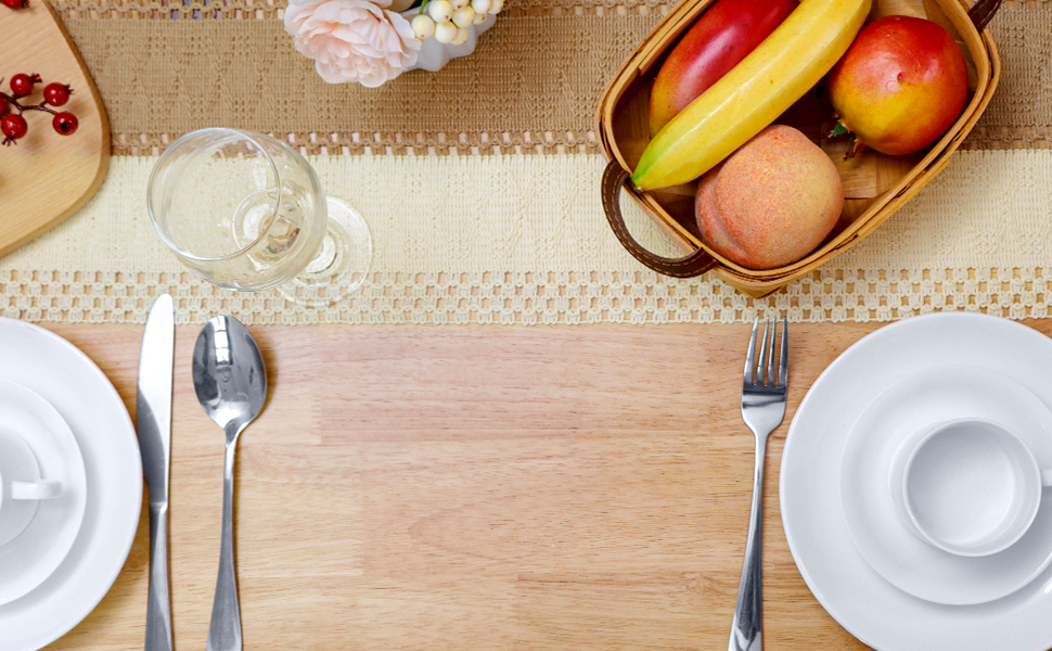 Macrame Table Runner Splicing Cotton and Burlap Table Runner