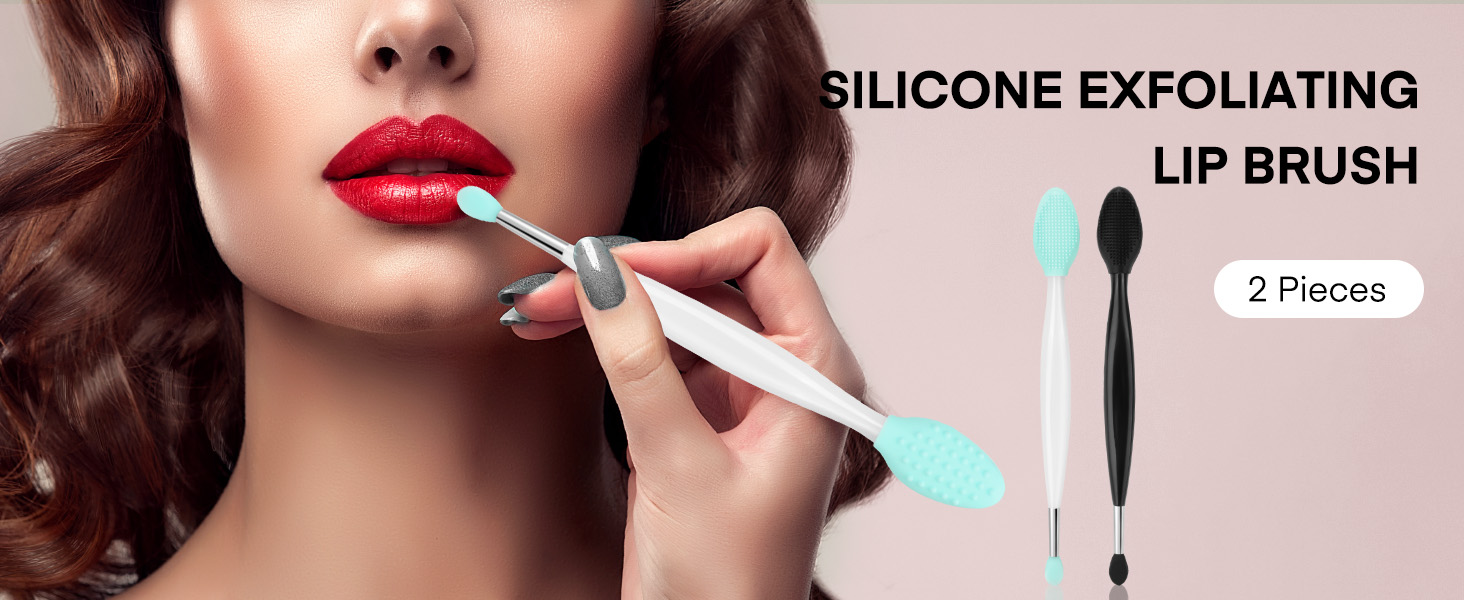 Lip Scrub Brush - 2 PCS Dual-ended Lip Scrubber Exfoliator