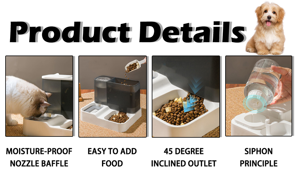 Pet Food Feeder and Water Dispensers Gravity Automatic for