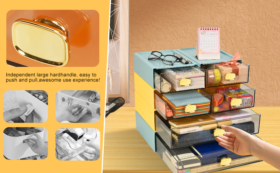 KAYYUKI WH Stackable Office Organizer Drawer13” Wx9 Lx3.3