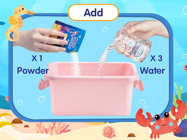 add powder and water