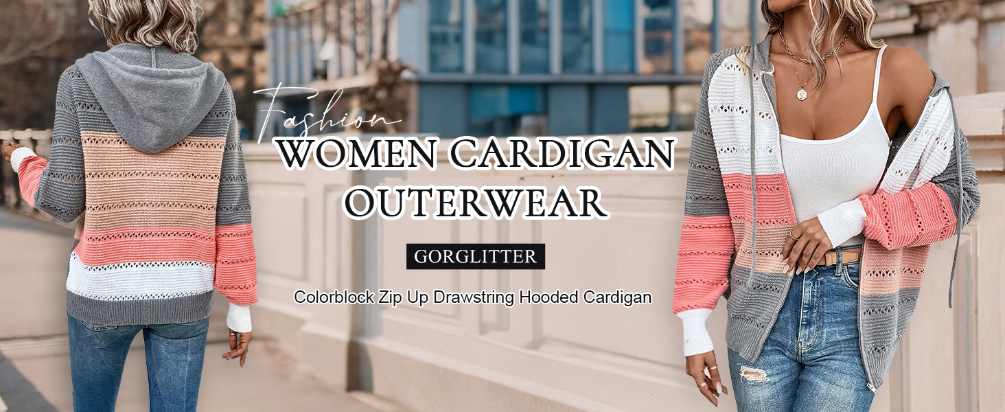 women colorblock cardigan