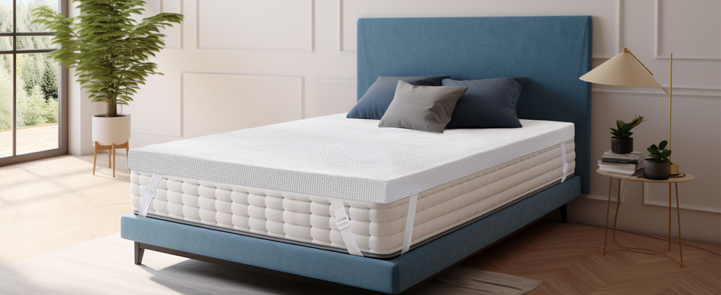 2 inch Twin XL Memory Foam Mattress Topper with Removable